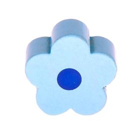 Motivperle/Holzperle Blume 'babyblau' 1594 auf Lager